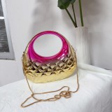 Candy colored cloud shell shiny acrylic diamond grid banquet colorful hand-held crossbody small bag