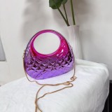 Candy colored cloud shell shiny acrylic diamond grid banquet colorful hand-held crossbody small bag