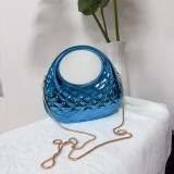 Candy colored cloud shell shiny acrylic diamond grid banquet colorful hand-held crossbody small bag