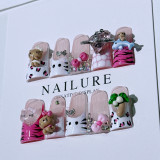 Cross border duckbill nail art Hello Kitty, limited by region, European and American nail handmade wearing nails