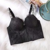 Lace bra, women's corset, hot diamond sexy shoulder strap
