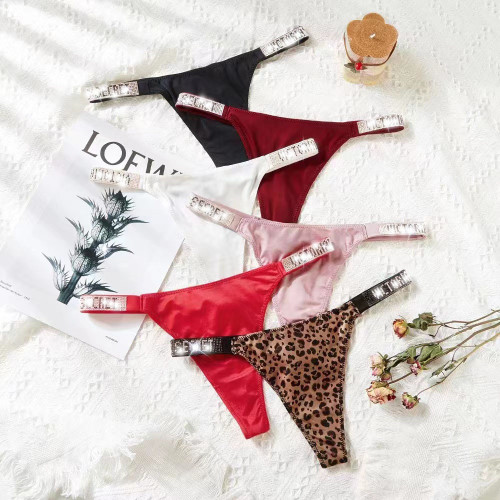 Letter Glitter G String Thong Women's Panties