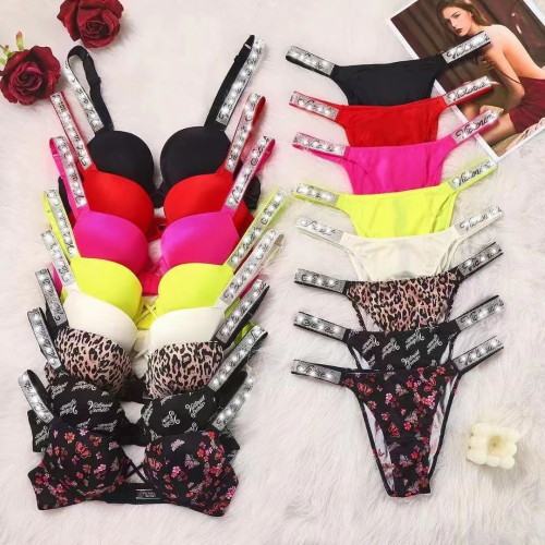 Black printed diamond underwear set