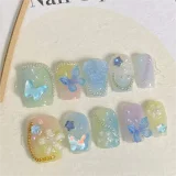 Dopamine wearing nail products, short and high-end nail patches, popular on the internet, wearing nail art