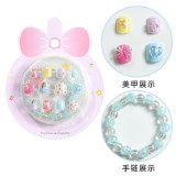 Children's nail patch wearing short transparent handmade DIY nail patch wearable detachable nail patch set