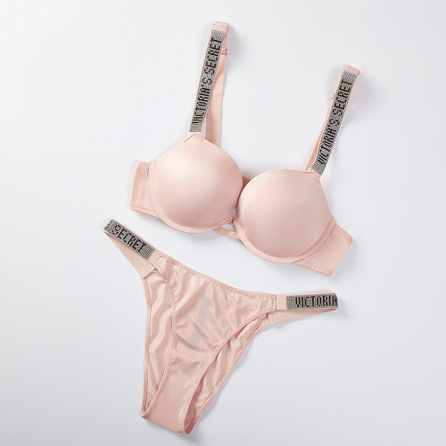Large size bra set with top support for sexy gathering bra