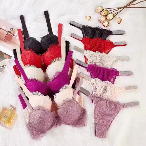 Lace hot diamond bra and underwear set