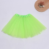 Dance performance fluffy skirt with three layers of mesh and one layer of lining