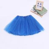 Dance performance fluffy skirt with three layers of mesh and one layer of lining