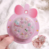 Children's nail patch wearing short transparent handmade DIY nail patch wearable detachable nail patch set