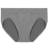 Solid color mid waist seamless women's underwear, pure cotton lining crotch, full coverage buttocks, large triangle underwear