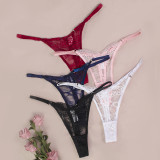 Hollow and traceless low waisted thong T-shirts with breathable straps in large size