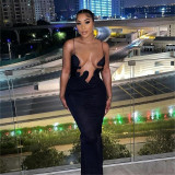 New fashion trend sexy hollow out suspender backless slim fit dress