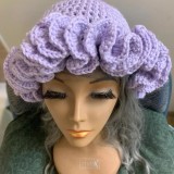 Crochet pleated brimmed hat, adult lace woolen hat, fashionable and versatile ruffle brimmed pullover hat