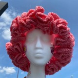 Crochet pleated brimmed hat, adult lace woolen hat, fashionable and versatile ruffle brimmed pullover hat
