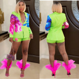 Fashionable women's clothing, European and American sexy suits, printed jackets