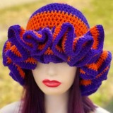 Crochet pleated brimmed hat, adult lace woolen hat, fashionable and versatile ruffle brimmed pullover hat