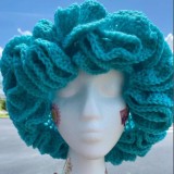 Crochet pleated brimmed hat, adult lace woolen hat, fashionable and versatile ruffle brimmed pullover hat