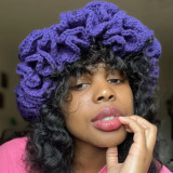 Crochet pleated brimmed hat, adult lace woolen hat, fashionable and versatile ruffle brimmed pullover hat