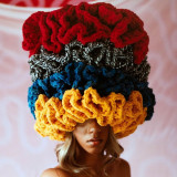 Crochet pleated brimmed hat, adult lace woolen hat, fashionable and versatile ruffle brimmed pullover hat