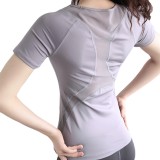 Yoga fitness T-shirt, tight fitting short sleeved yoga suit