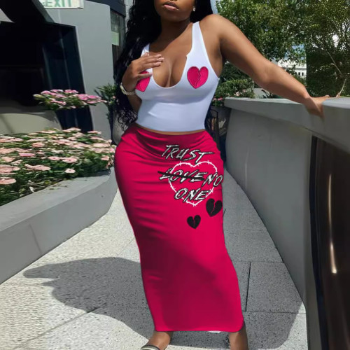 Sexy summer vest+long skirt 2-piece set
