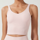 Yoga tank top with chest pad, oversized sports bra