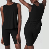 Sleeveless vest and shorts set, yoga fitness suit, two-piece set