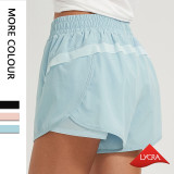 Loose sports shorts, women's quick drying fitness vacation, two pieces of shorts, anti glare yoga shorts