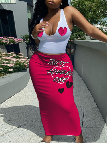Sexy summer vest+long skirt 2-piece set