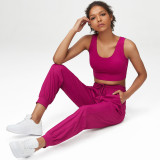 Loose yoga suit set, naked and cool fitness suit, two-piece set