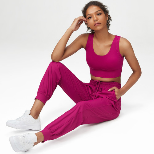 Loose yoga suit set, naked and cool fitness suit, two-piece set