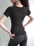 Yoga fitness T-shirt, tight fitting short sleeved yoga suit