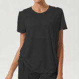 Loose sports top, women's oversized fitness cover up, quick drying ice feeling yoga suit T-shirt