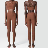 Shaping Elastic Series Yoga Suit Set for Women's Large Size Elastic Sports Suit Two Piece Set