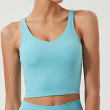 Yoga tank top with chest pad, oversized sports bra