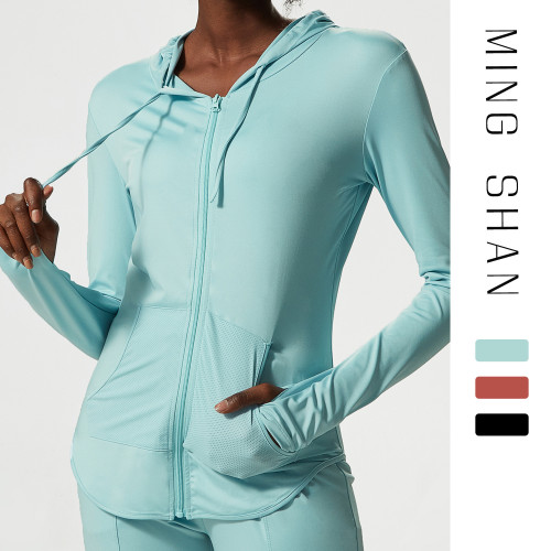 Fitness jacket, long sleeved yoga suit, jacket top
