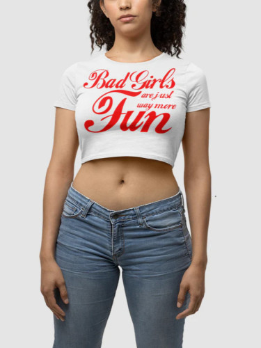 Street printed short T-shirt top