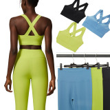 Yoga suit set, large size, strong support, sports and fitness suit, two-piece set