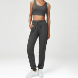Loose yoga suit set, naked and cool fitness suit, two-piece set