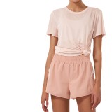 LU thread shock-absorbing bra women's summer top and sports shorts two-piece set