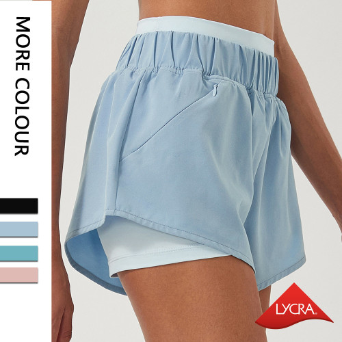 Large size sports shorts, women's loose fitting high waisted fitness shorts