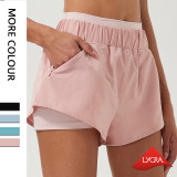 Large size sports shorts, women's loose fitting high waisted fitness shorts
