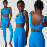 Yoga suit set, deep U-back tight fitting sports and fitness suit, two-piece set