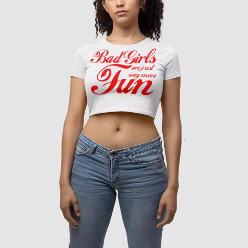 Street printed short T-shirt top