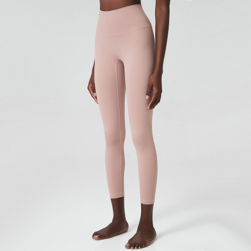 One piece nude yoga pants with high waist and tight fitting sports and fitness pants