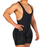 Siti Hip jumpsuit with front convex and back raised buttocks design, sexy tank top and flat corner pants A1488