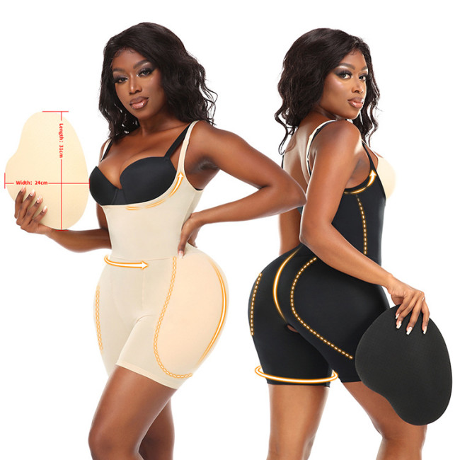 One piece shapewear with thick and upgraded sponge pad for buttocks and buttocks lifting