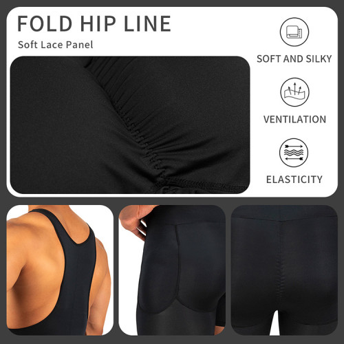 Siti Hip jumpsuit with front convex and back raised buttocks design, sexy tank top and flat corner pants A1488
