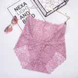 High waisted, abdominal tightening, buttocks lifting, lace underwear, sexy and breathable women's flat angle pants, multi-color in stock